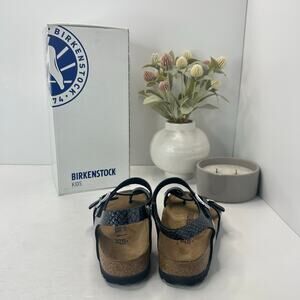 Birkenstock Taormina Sandal Magic Snake Black Silver Women 4/Kids 2 NWB Narrow